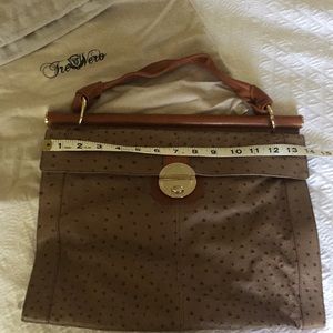 Tre Vero bag. Ostrich skin leather. EUC!